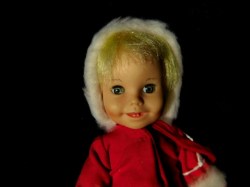 8'' BLONDE SUZY CUTE NURSER DOLL 1965 ORIGINAL RED SNOW SUIT